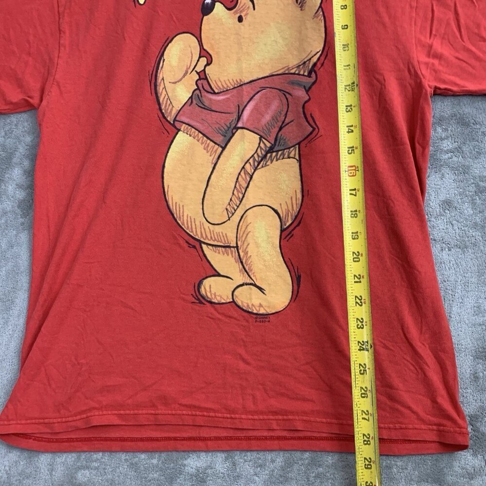 Vintage Disney Shirt Mens Medium Winnie The Pooh Red Jerry Leigh Tee Bee Cartoon - Picture 2 of 10